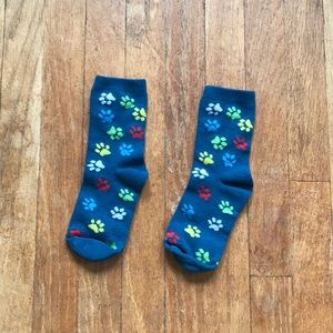 Paw Print Blue Socks